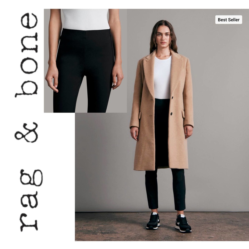 Rag & Bone - Simone Slim Ankle Stretch Pants - Black - Size 4